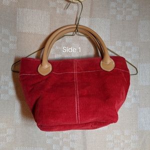 Red corduroy purse